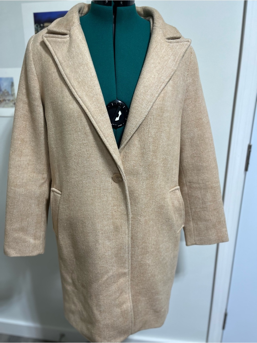 Apt. 9 Women's Beige Single-Button Trench Coat